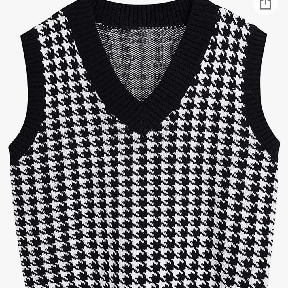 Houndstooth oversized Sweater Vest